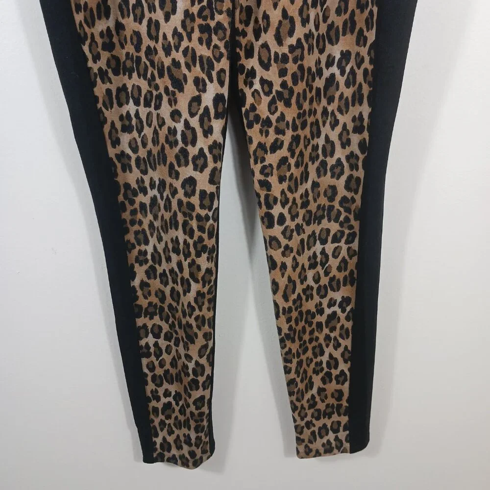 Chico's Animal Print/Black Ponte Legging Pants, Size 1 (Med.) Stretchy Greatness - Picture 5 of 12